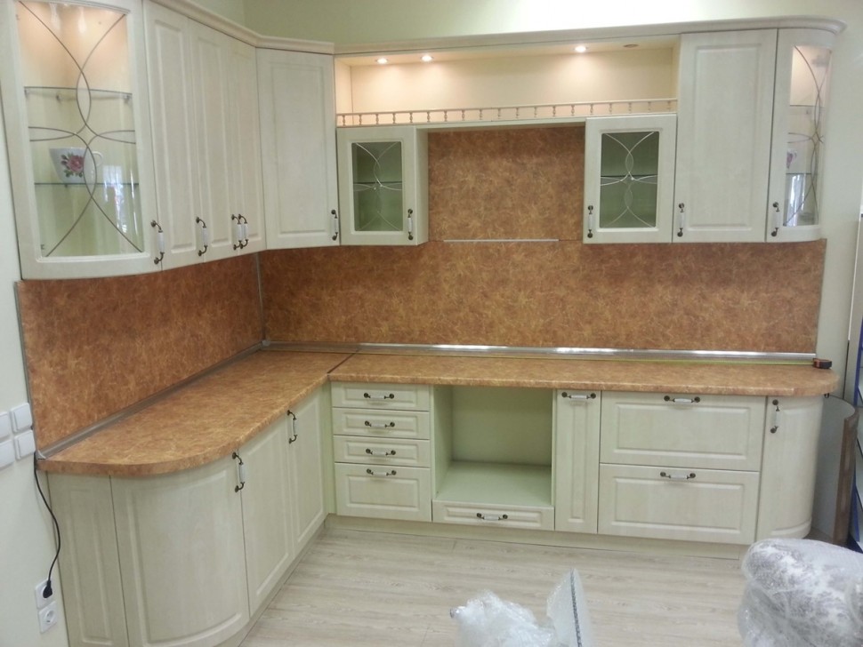 Хай-тек німецька скляна кухня Deluxe, ДСП 1м Варіант 2256