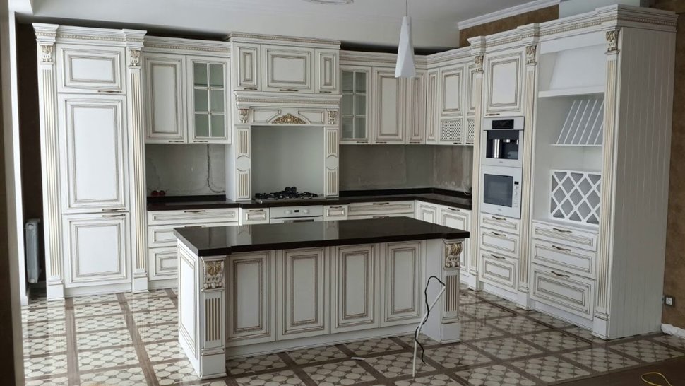Прованс европейская кухня из натурального дерева Germes, ДСП 1м Вариант 82