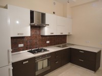 Рококо європейська пластикова кухня Deluxe, ДСП 1м Варіант 1760