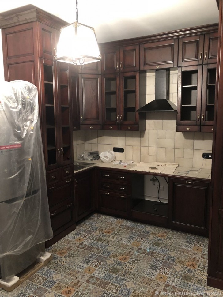 Європейська кухня з натурального дерева Deluxe, ДСП 1м Варіант 1180