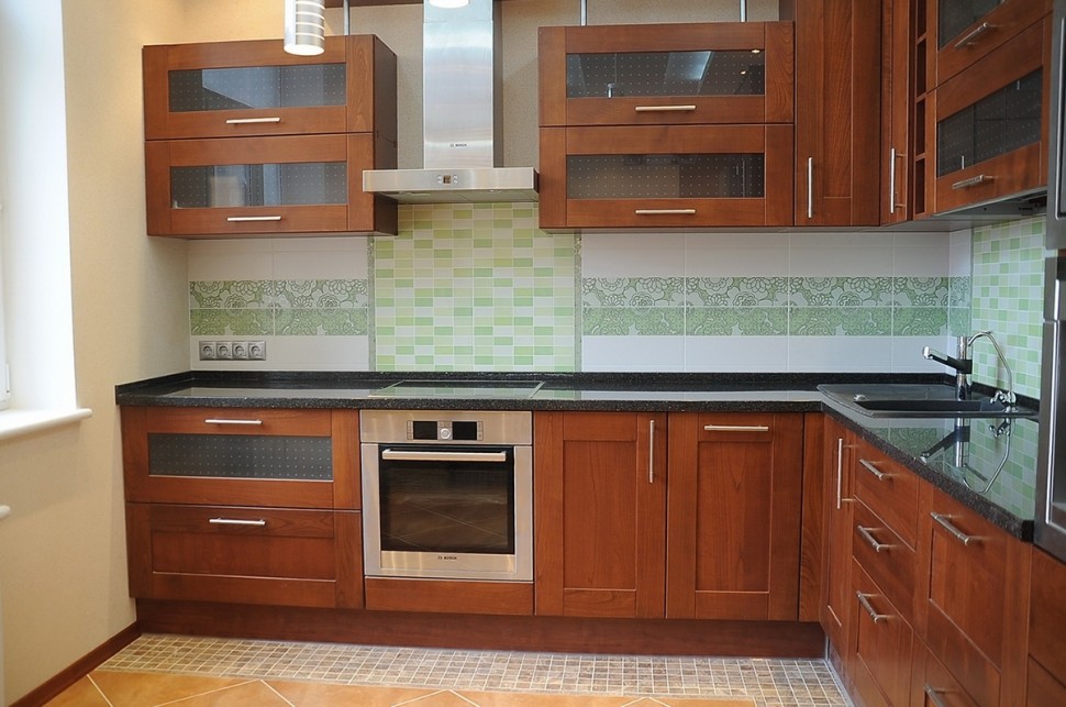 Рококо американская стеклянная кухня Deluxe, ДСП 1м Вариант 2236