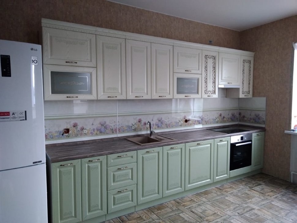 Прованс американская стеклянная кухня Germes, ДСП 1м Вариант 1070