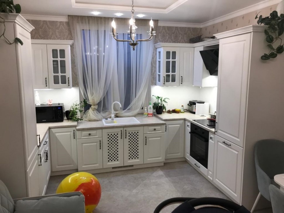 Мінімалізм американська кухня скло Deluxe, ДСП 1м Варіант 2185
