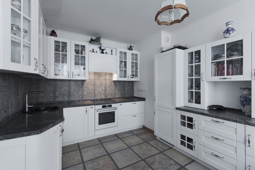 Рококо європейська кухня скло Deluxe, ДСП 1м Варіант 2242