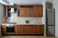 Модерн американська дерев'яна кухня Deluxe, ДСП 1м Варіант 1169