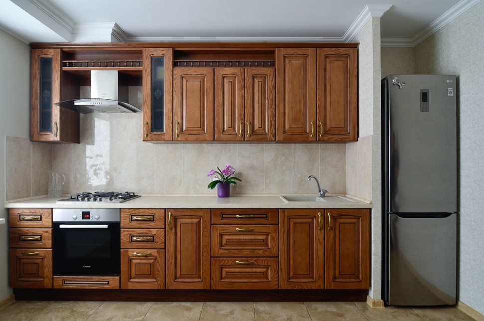 Модерн американська дерев'яна кухня Deluxe, ДСП 1м Варіант 1169