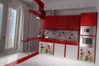 Модерн європейська фарбована кухня Deluxe, ДСП 1м Варіант 1396