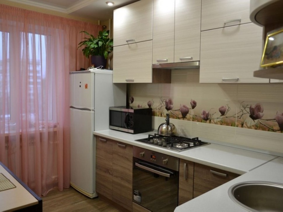 Коричнева кухня 6 метрів кутова Germes ДСП, МДФ 1 метр Варіант 2386