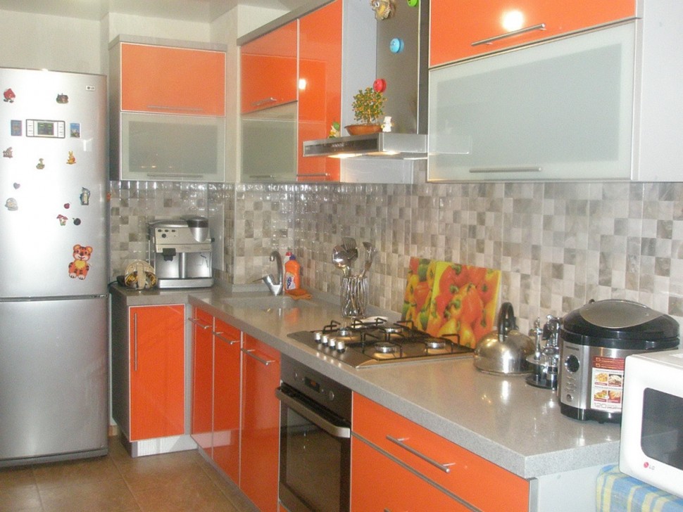 Хай-тек американська пластикова кухня Deluxe, ДСП 1м Варіант 1777