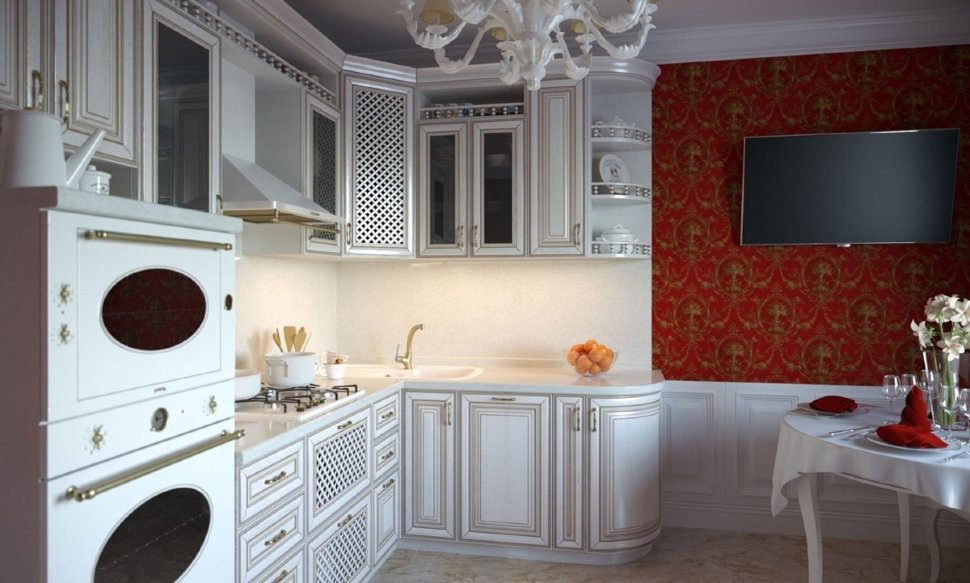 Класcика восточная кухня стекло Germes, ДСП 1м Вариант 999