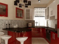 Хай-тек восточная пластик кухня Germes, ДСП 1м Вариант 678