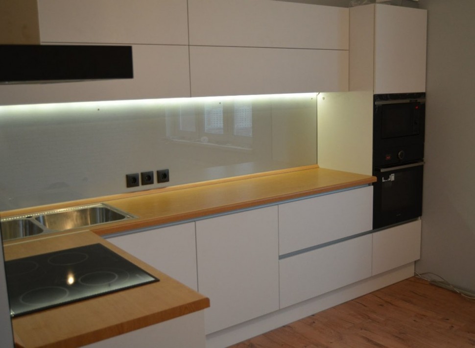 Минимализм американская кухня краска Deluxe, ДСП 1м Вариант 1355