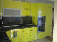 Минимализм американская пластиковая кухня Deluxe, ДСП 1м Вариант 1657