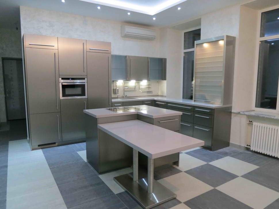 Класcика американская крашенная кухня Deluxe, ДСП 1м Вариант 1265