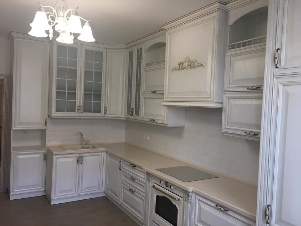 Кантри итальянская стеклянная кухня Germes, ДСП 1м Вариант 990