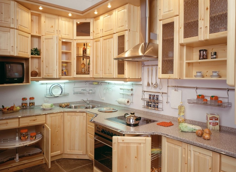 Классическая европейская стеклянная кухня Deluxe, ДСП 1м Вариант 2161