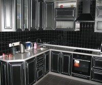 Бароко німецька скляна кухня Deluxe, ДСП 1м Варіант 2117