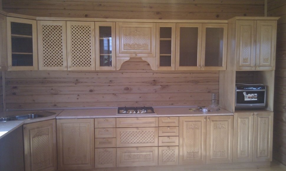 Кантри американская кухня стекло Germes, ДСП 1м Вариант 979
