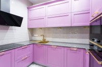 Хай-тек американская кухня стекло Deluxe, ДСП 1м Вариант 2248