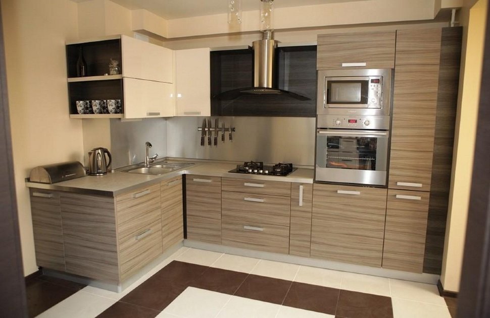 Минимализм американская кухня шпон Germes, ДСП 1м Вариант 259