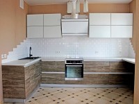 Мінімалізм американська кухня скло Deluxe, ДСП 1м Варіант 1891