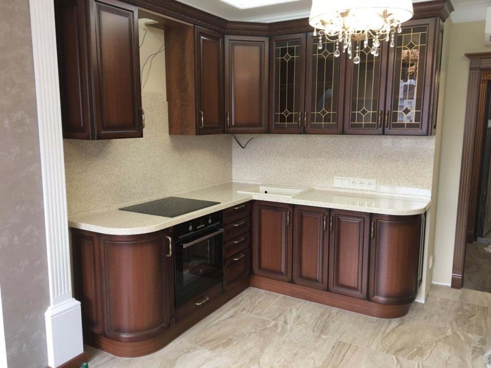 Прованс европейская кухня из натурального дерева Deluxe, ДСП 1м Вариант 1187
