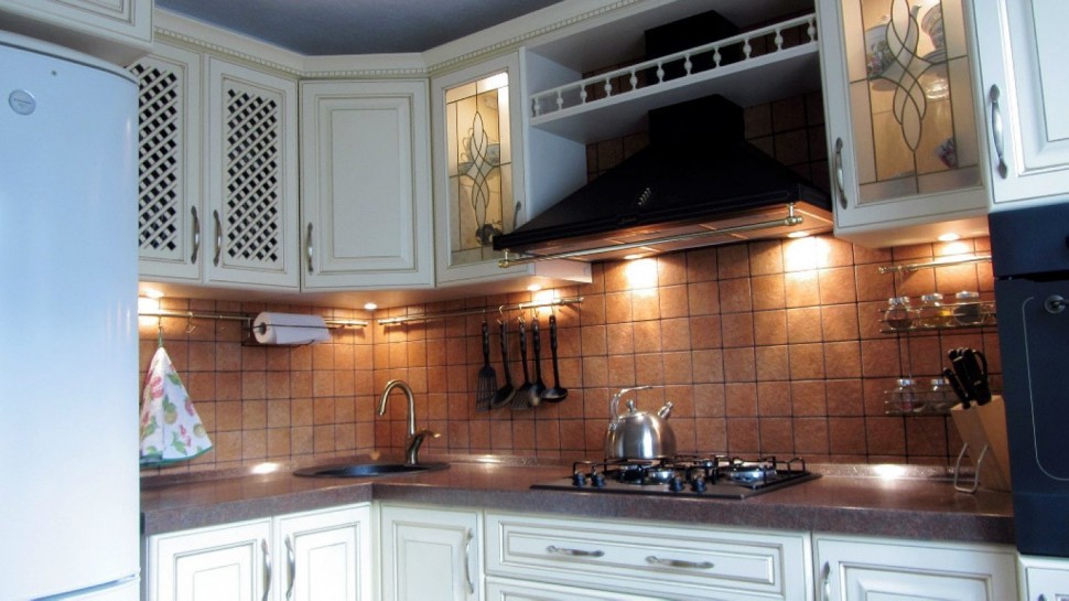 Блакитна кухня інтер'єр кутова Germes ДСП, МДФ 1 метр Варіант 2314