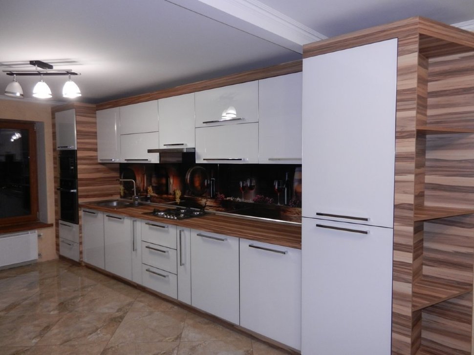 Кантри европейская стеклянная кухня Germes, ДСП 1м Вариант 715