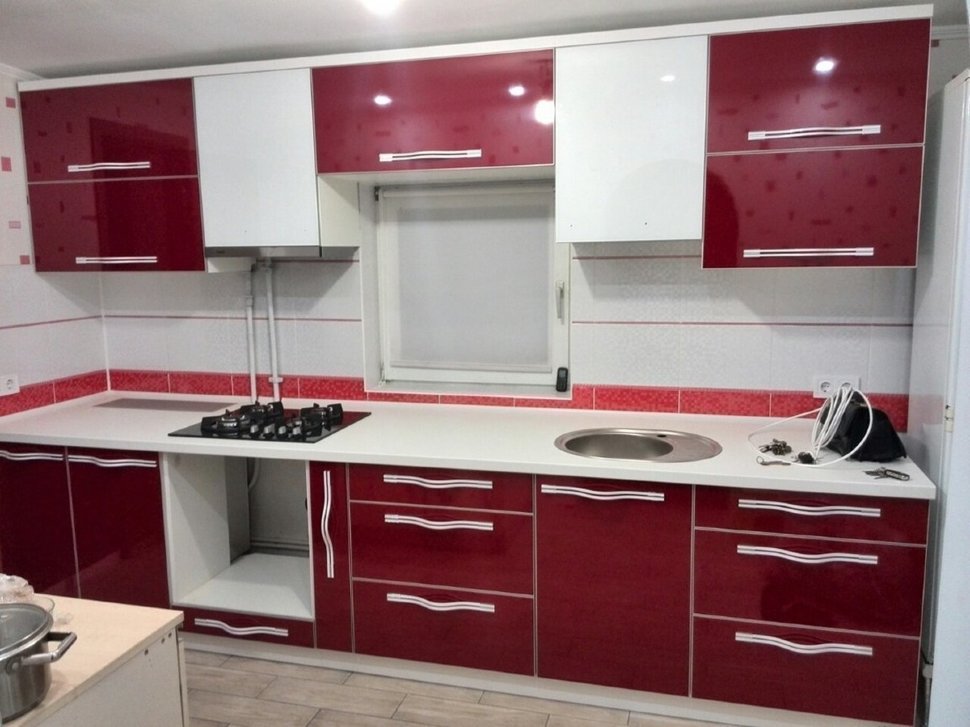 Прованс американская стеклянная кухня Germes, ДСП 1м Вариант 826