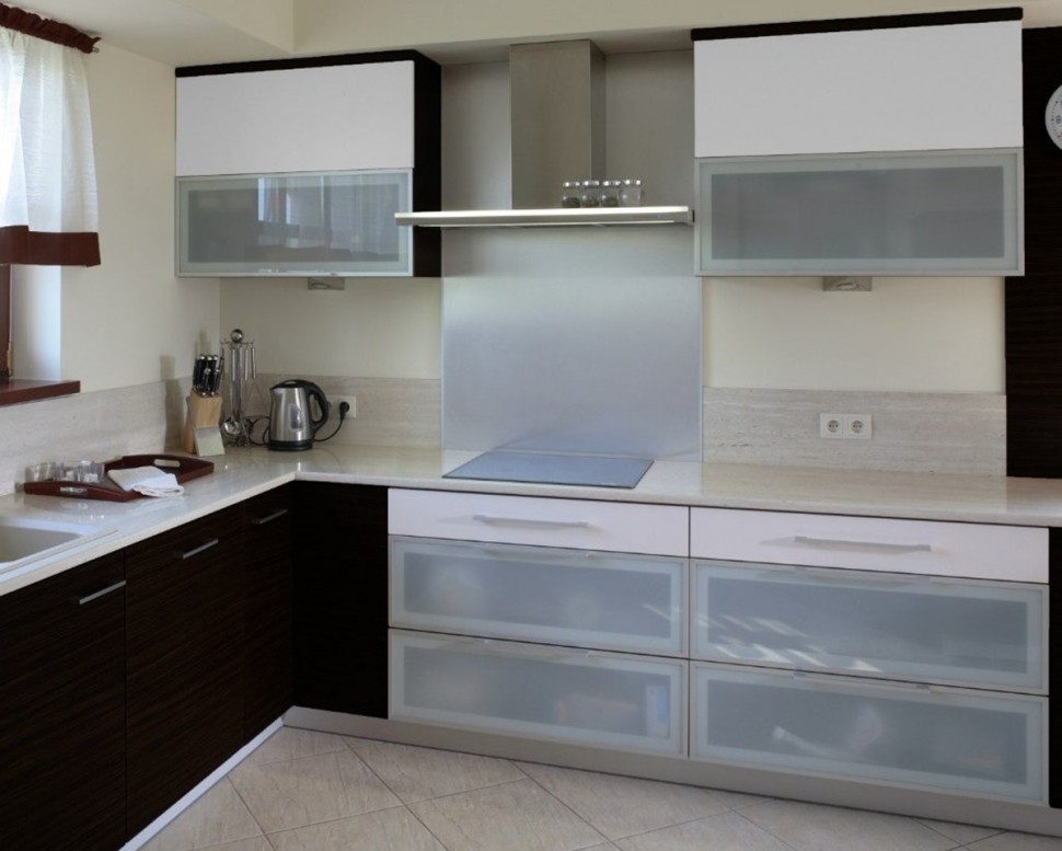 Мінімалізм американська кухня скло Deluxe, ДСП 1м Варіант 1892