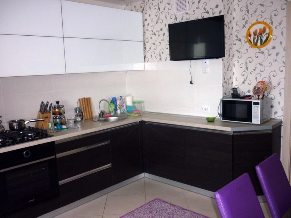 Коричнева кухня дизайн кутова Germes ДСП, МДФ 1 метр Варіант 2389