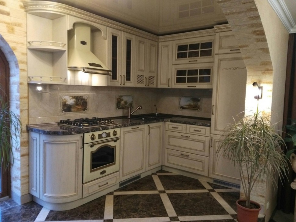 Модерн східна дерев'яна кухня Deluxe, ДСП 1м Варіант 1172