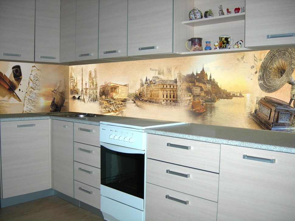 Минимализм европейская пластик кухня Deluxe, ДСП 1м Вариант 1670