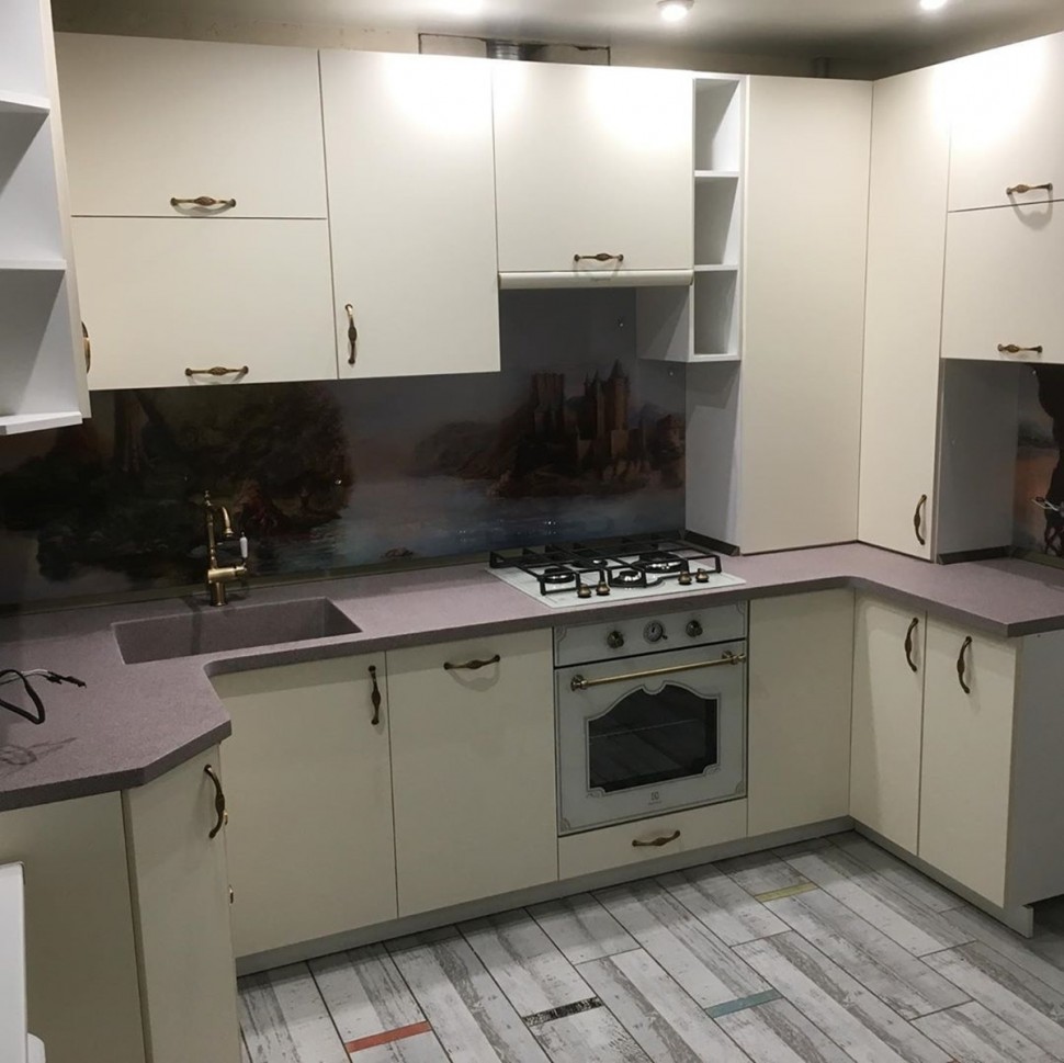 Класика європейська пластик кухня Deluxe, ДСП 1м Варіант 1568