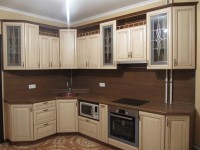Кантри европейская стеклянная кухня Deluxe, ДСП 1м Вариант 2126