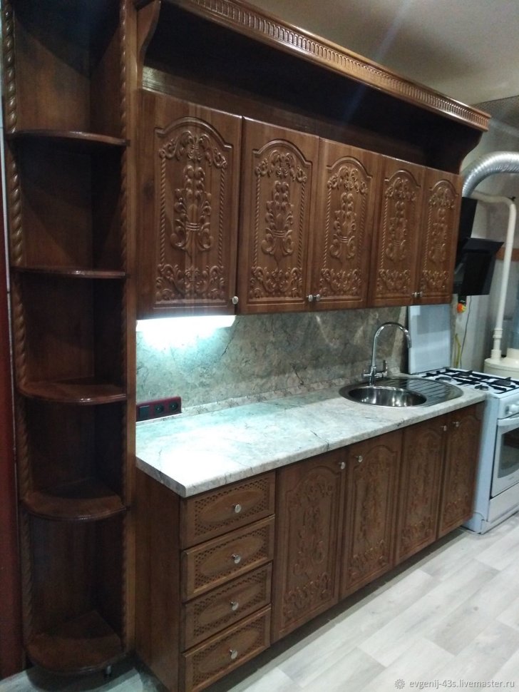 Барокко восточная кухня из натурального дерева Germes, ДСП 1м Вариант 11