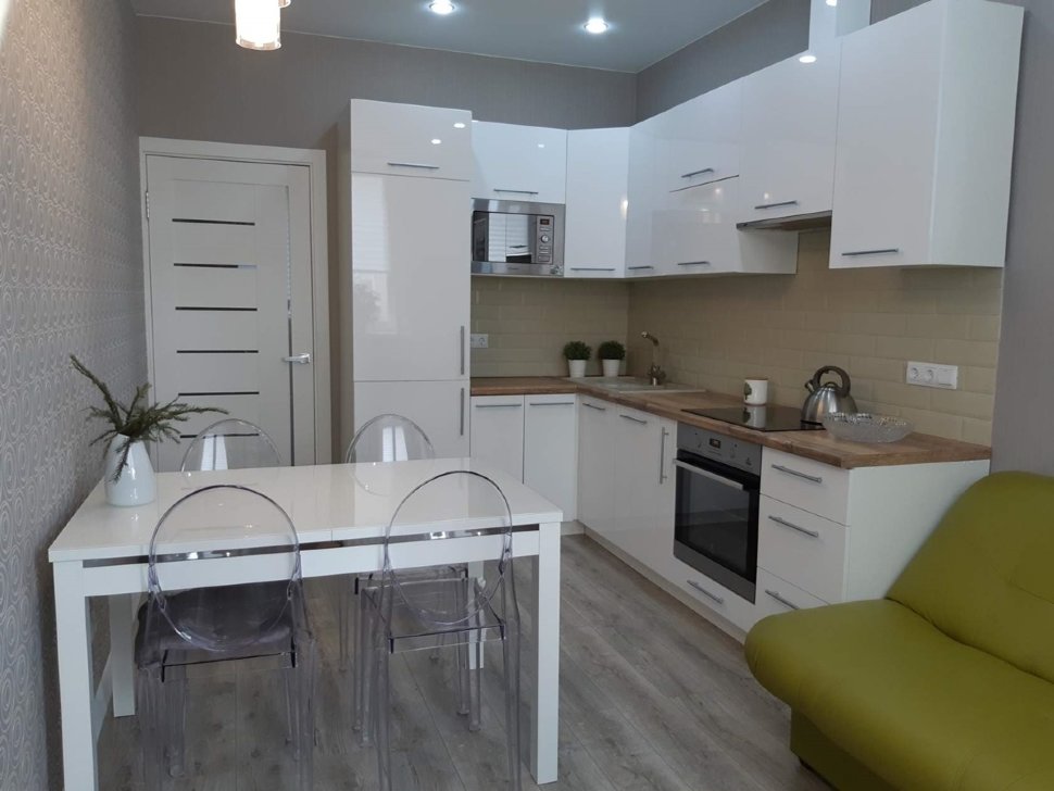 Прованс немецкая стеклянная кухня Germes, ДСП 1м Вариант 844