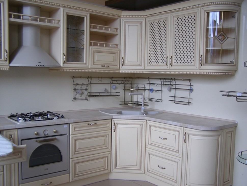 Бароко німецька дерев'яна кухня Deluxe, ДСП 1м Варіант 1120