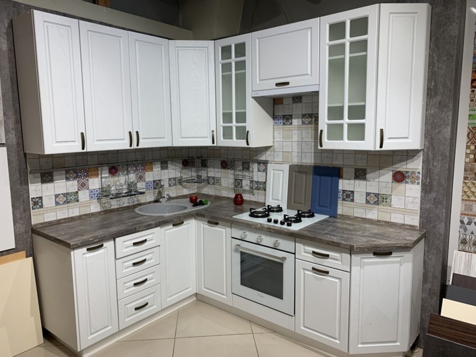Лофт европейская кухня стекло Deluxe, ДСП 1м Вариант 2171