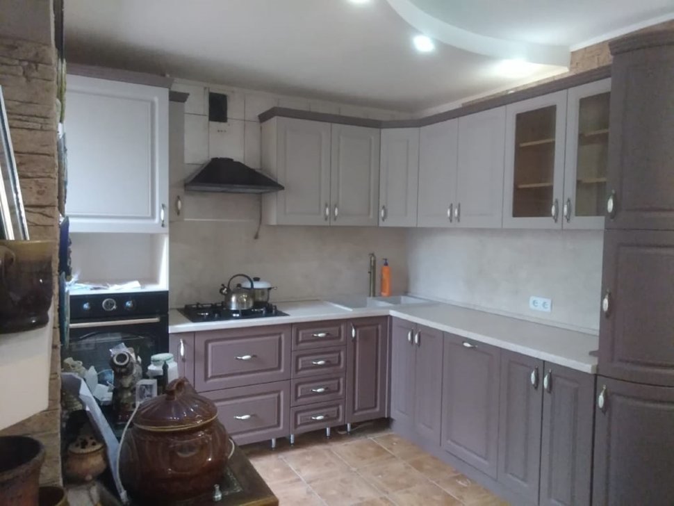 Рококо восточная стеклянная кухня Germes, ДСП 1м Вариант 1086