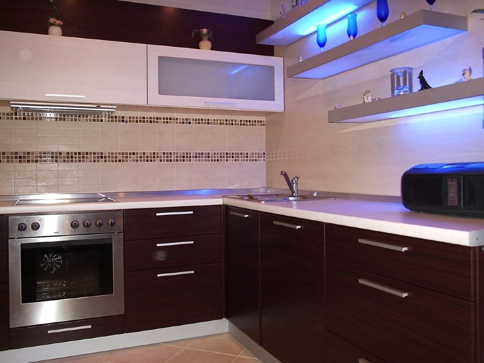 Кантри европейская пластиковая кухня Germes, ДСП 1м Вариант 446