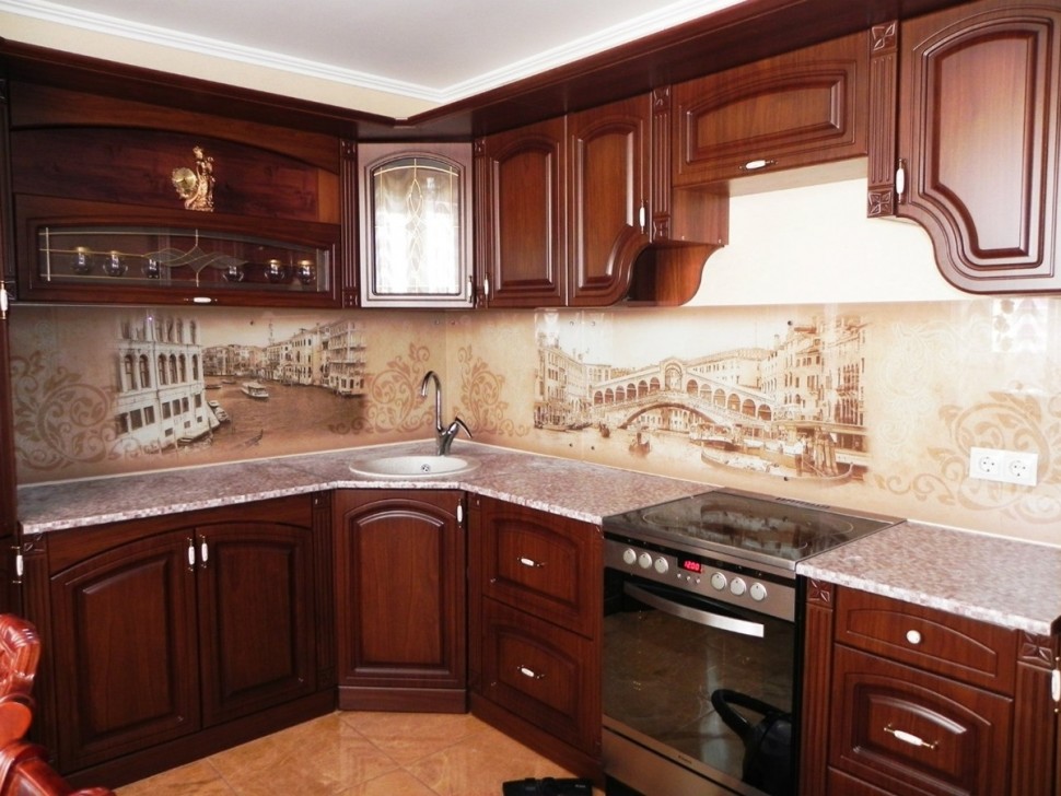 Барокко восточная фрезерованный мдф кухня Deluxe, ДСП 1м Вариант 1808