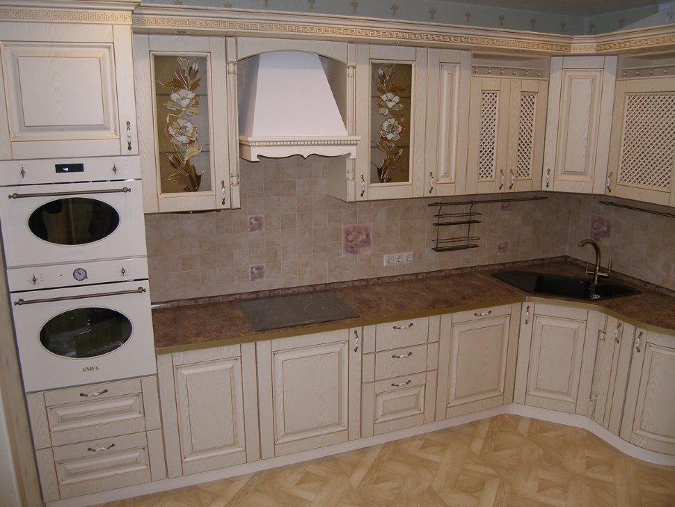 Кантри восточная кухня стекло Germes, ДСП 1м Вариант 982