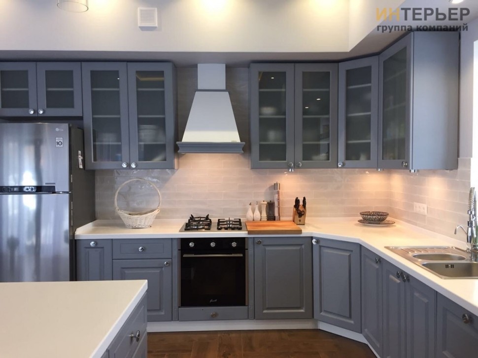 Класика американська кухня скло Deluxe, ДСП 1м Варіант 2135