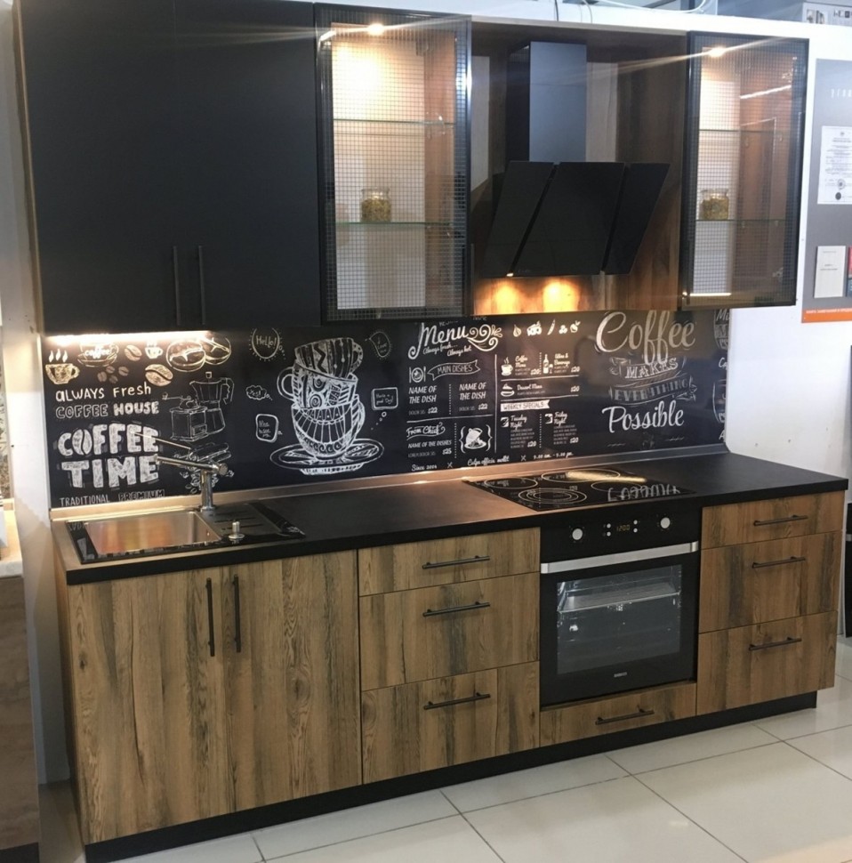 Класична східна скляна кухня Deluxe ДСП 1м Варіант 1857