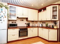 Классическая немецкая стеклянная кухня Deluxe, ДСП 1м Вариант 2163