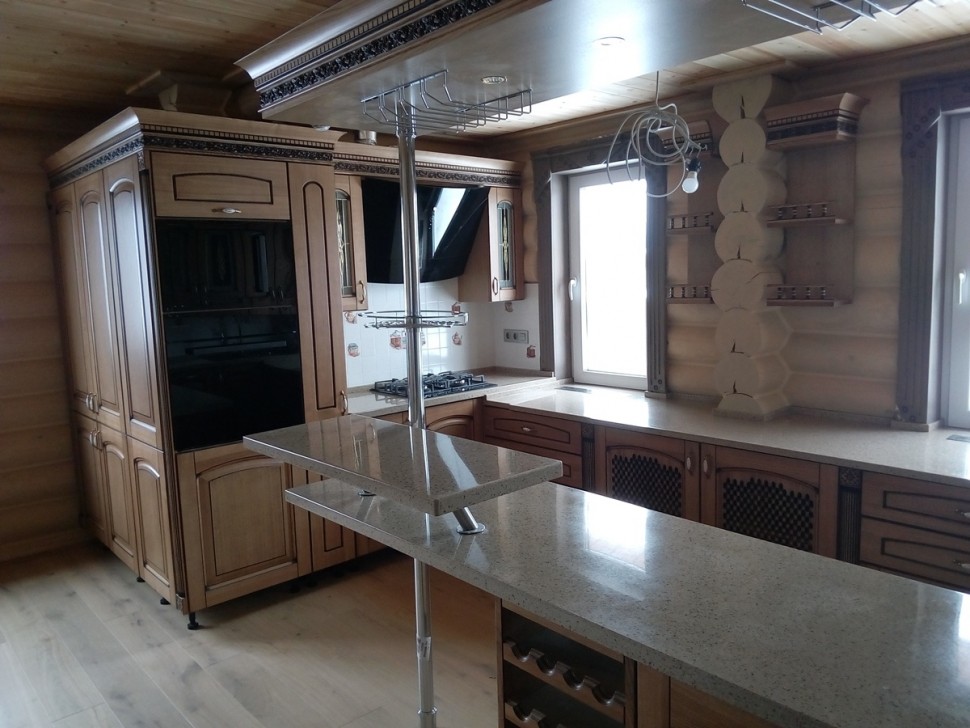 Мінімалізм східна фрезерований мдф кухня Deluxe, ДСП 1м Варіант 1899