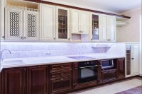 Прованс европейская кухня из натурального дерева Deluxe, ДСП 1м Вариант 1186